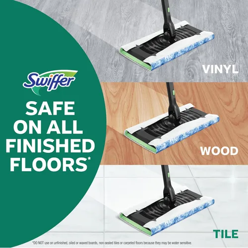 Miniatura 4 de Swiffer Sweep & Mop Deluxe 2 en 1 kit de limpieza de pisos con barrido y trapeado, kit multi-superficie para limpieza de pisos, incluye 1 Barrido