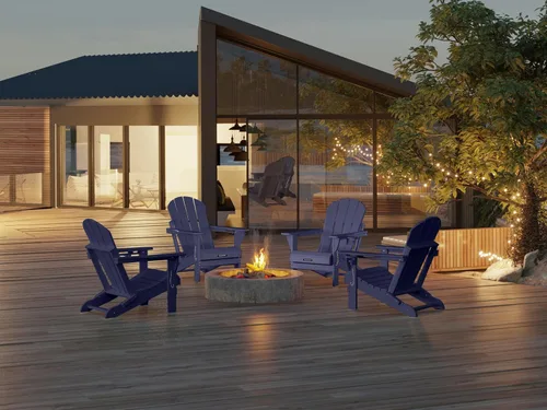 Miniatura 2 de MUCHENGHY Sillas Adirondack plegables, sillas de patio, sillas de césped, silla para exteriores, silla Adirondack de plástico, hoguera, resistente a