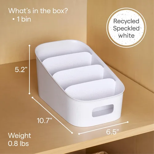 Miniatura 4 de YouCopia ShelfBin - Organizador de paquetes, contenedor dividido elevado de 4 niveles en escalera, organizador de almacenamiento sin BPA