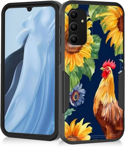 Miniatura 173 de Funda para Galaxy A14 5G, resistente de doble capa híbrida de policarbonato duro, goma suave, a prueba de golpes, funda protectora resistente