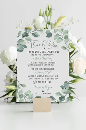 Miniatura 4 de Your Main Event Prints 50 tarjetas de decoración de eucalipto para boda, perfectas para añadir a centros de mesa y decoraciones de boda