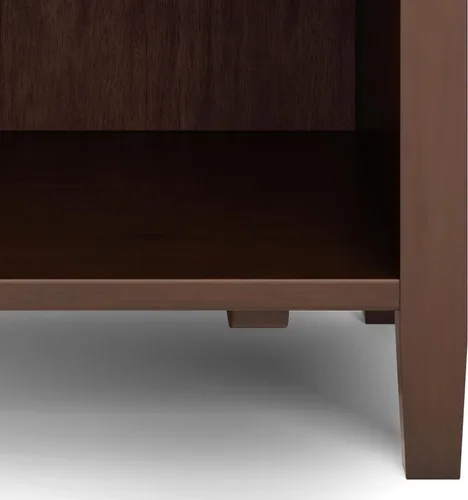 Miniatura 9 de SIMPLIHOME Warm Shaker Mesitas de noche de madera maciza de 24 pulgadas de ancho estilo transicional en negro para sala de estar y dormitorio