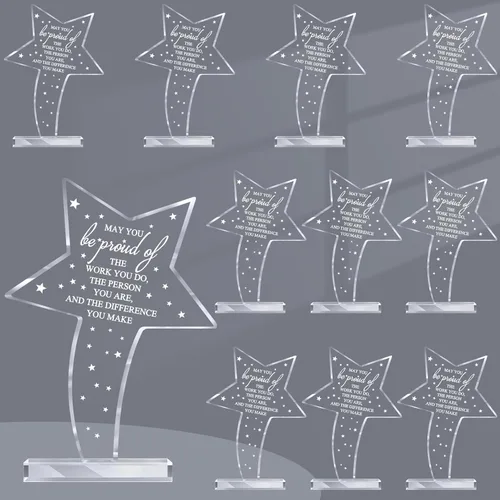 Miniatura 13 de Bucherry 10 piezas de premios de agradecimiento para empleados para compañeros de acrílico, trofeo de agradecimiento, puede que esté orgulloso