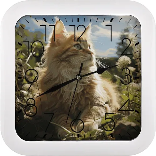 Miniatura 14 de 10" Square Modern Wall Clock,Different Heart Patterns Print Kitchen Clocks Wall Battery Operated,Silent Non Ticking Unique Funny Cute Wall Clock for