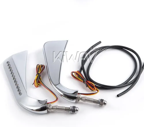 Miniatura 7 de KiWAV Señales de giro LED de aluminio estilo hacha compatibles con rosca Harley-Davidson de 5/16 pulgadas
