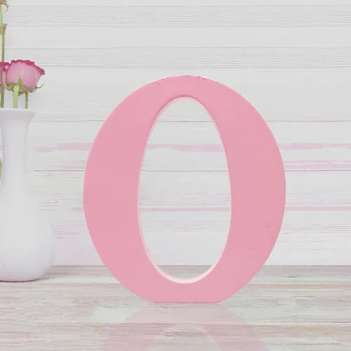 Letras de madera rosa de 4 pulgadas, letras de madera sin terminar para decoración de pared, letras decorativas de pie en rodajas, decoración de