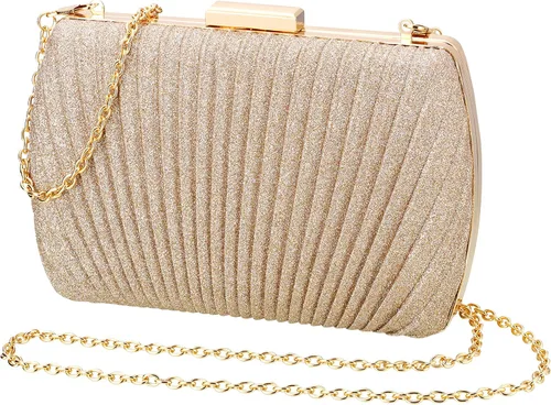 Bolso de mano dorado, bolsos de mano dorados para mujer, para noche, boda, cóctel, fiesta, bolsa de noche, bolso cruzado de hombro..
