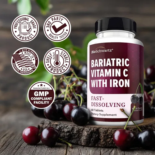 Miniatura 7 de BioSchwartz Vitamina C bariátrica con hierro 45 mg tabletas masticables – 30 porciones, 60 tabletas – Suplemento de hierro bariátrico sin azúcar