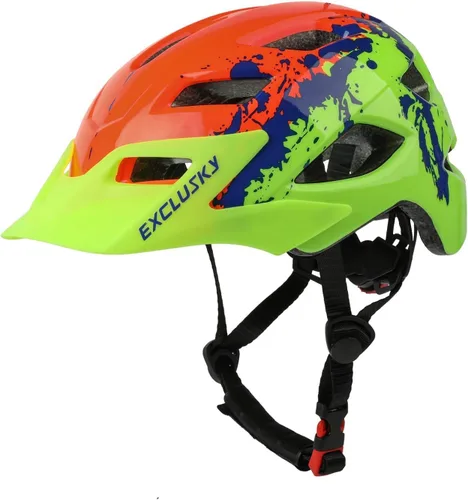 Miniatura 14 de EXCLUSKY - Casco de bicicleta para niños, ajustable, de seguridad, ligero, casco de bicicleta para niños, patinaje, ciclismo, scooter, para niños