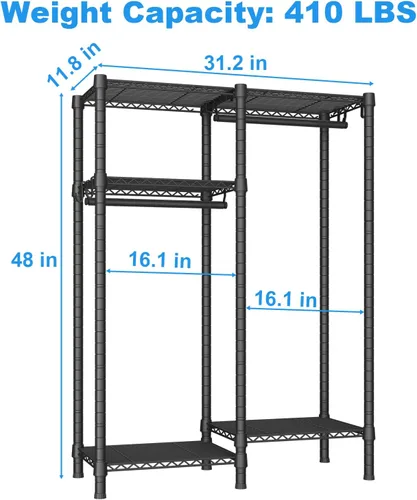 Miniatura 3 de Ulif F1 - Perchero para niños, bebés, estudiantes y habitación de los niños, 4 niveles independientes y portátiles de alta resistencia, armarios
