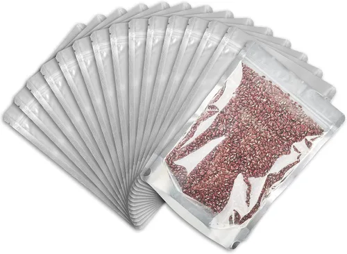 Miniatura 6 de Bolsas de pie de 5 x 8 pulgadas, paquete de 100 – Parte delantera transparente y parte trasera de papel de aluminio, bolsas de almacenamiento