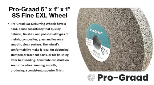Miniatura 3 de EXL Rueda de Desbarbado - 6" x 1" x 1" 8S Fino - Carburo de Silicio - Rueda para Desbarbado, Acabado y Pulido de Metal - Convoluta - 09549-1 Pack