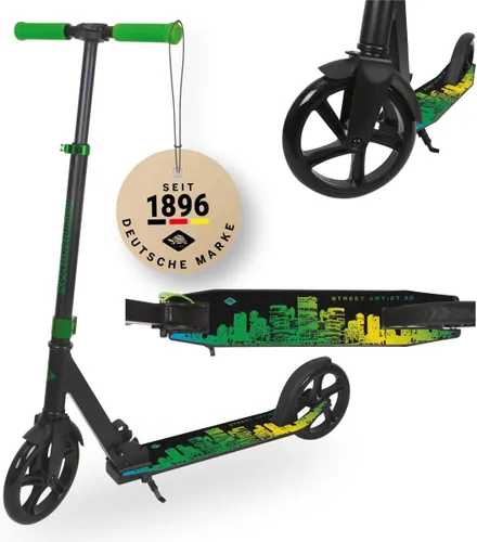 Schildkröt City Scooter Street Artist 2.0, ruedas de 7.874 in, scooter de ocio, aluminio, plegable, para niños y adultos, calidad mejorada, Color:
