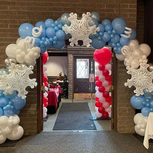Miniatura 6 de 5 piezas globos transparentes de copo de nieve de 36 pulgadas, globos de lámina Mylar transparentes de copo de nieve navideños para decoraciones