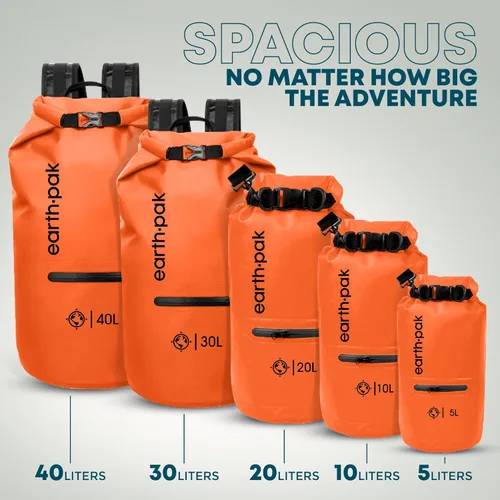Miniatura 9 de Earth Pak Bolsa seca impermeable con bolsillo con cremallera, mochila impermeable para mantener el equipo seco Camuflaje