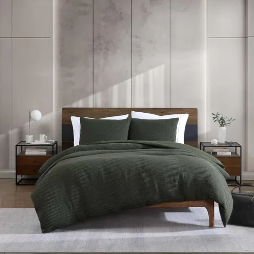 Miniatura 7 de Kenneth Cole - Juego de edredón matrimonial/queen, ropa de cama suave con textura de gofre con fundas a juego, acogedora decoración del hogar