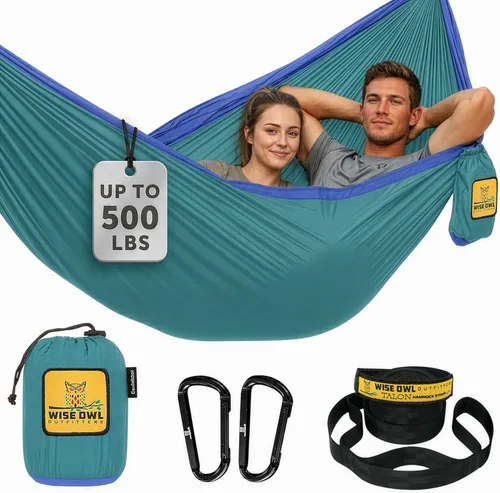 Miniatura 29 de Wise Owl Outfitters Hamaca de camping – Hamaca portátil de 500 libras con correas de árbol – viajes, mochileros, senderismo, equipo de campamento al