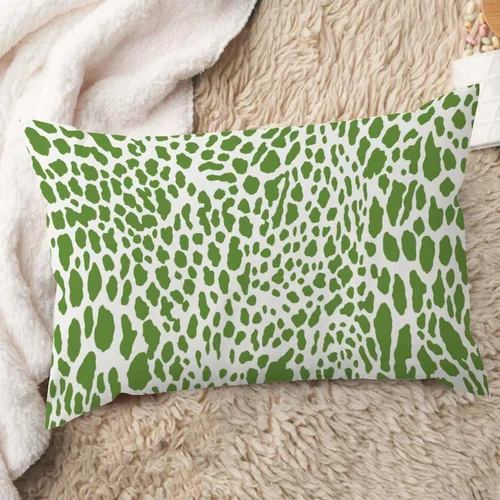 Miniatura 18 de ArogGeld Funda de almohada lumbar, estampado de guepardo verde, leopardo, estampado de leopardo, manchas de animales, almohada decorativa verde, A-17