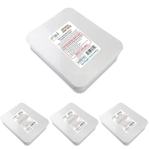 Miniatura 9 de Primal Elements Base de jabón de avena, base de glicerina hidratante para derretir y verter para manualidades, fácil de cortar, 10 libras