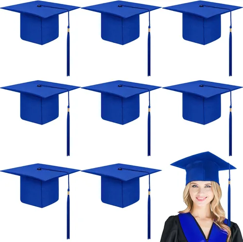 Miniatura 11 de Geyoga 8 gorras de graduación a granel ajustables para adultos con borla para graduados, accesorios de disfraces, accesorios de fotos