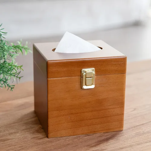 Miniatura 11 de Funda rectangular negra para caja de pañuelos con interruptor de metal, soporte rectangular para caja de pañuelos con tapa, accesorios de baño