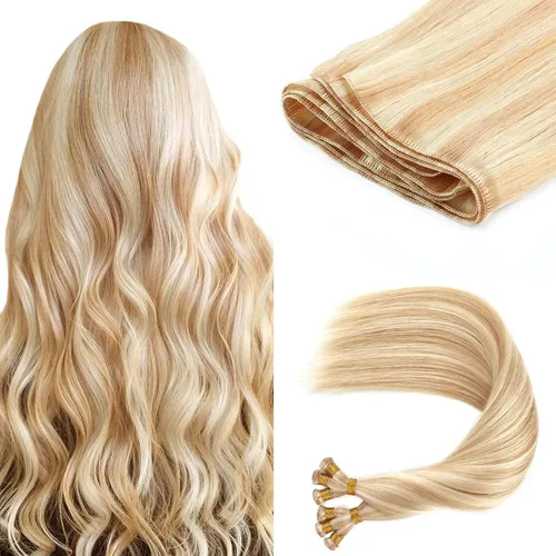 Miniatura 22 de ABH AMAZINGBEAUTY HAIR Extensiones de cabello humano Remy real para coser, atadas a mano, color negro azabache de 18 pulgadas, para mujer, 1.76 onzas
