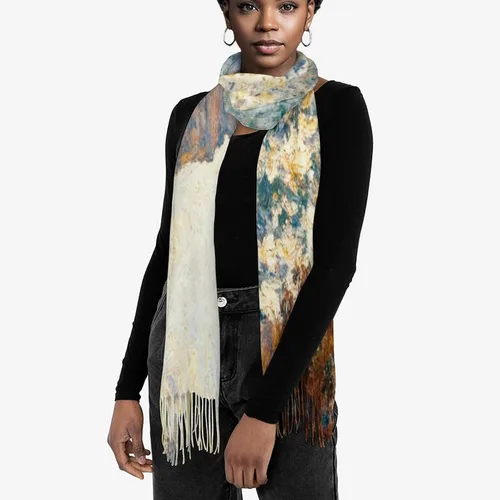 Miniatura 8 de Cap Negre Watercolor Scarfs for Man Women Winter Scarf Long Shawl Wraps Fashion Classic Tassel Scarfs Soft Blanket Scarves