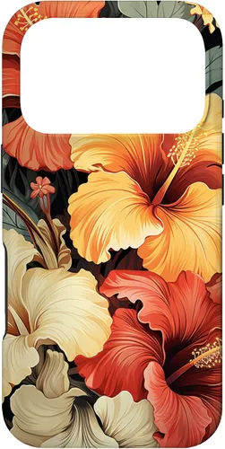 Miniatura 29 de Funda para iPhone 13 Pro Max con diseño tropical hawaiano amarillo rojo hibisco plumeria