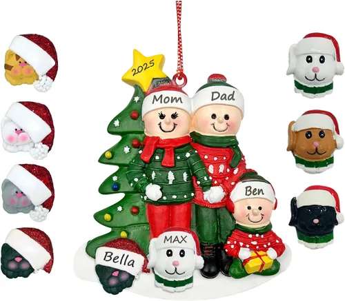 Miniatura 10 de Adorno de Pareja con Mascotas Perros Gatos - Adorno de Navidad de Pareja con Mascota Perro Gato, Adorno de Navidad de Pareja Adicional con Mascota