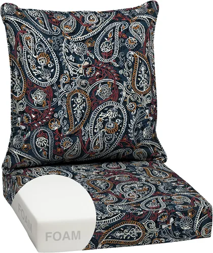 Miniatura 172 de Arden Outdoor Deep Seat Cushion Set, 24 x 24 pulgadas, Cojín para patio resistente al clima, a la lluvia y a la decoloración para silla, sofá y sofá