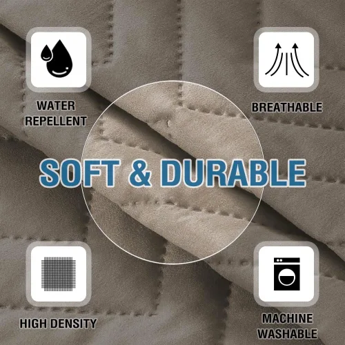 Miniatura 6 de Fundas para reposabrazos para sillas, juego de 2 fundas antideslizantes para brazos de sofá, para perros, gatos, resistente al agua, lavable