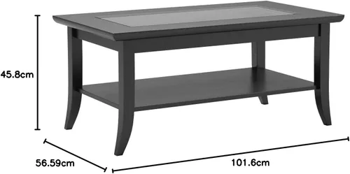 Miniatura 9 de Mesa para café rectangular Génova de Winsome con parte superior de vidrio