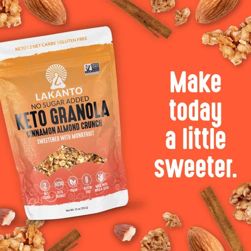 Miniatura 8 de Lakanto Berry Crunch Granola - Delicioso Snack, Cereal para Desayuno Rápido, Apto para Keto, Edulcorante de Fruta del Monje, Sin Azúcar Añadida