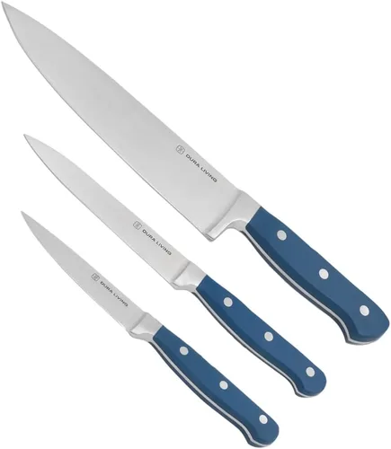 Miniatura 17 de DURA LIVING Cuchillo Santoku de 7 pulgadas, hoja de acero inoxidable de alto carbono afilada, mango remachado ergonómico forjado, cuchillo de chef