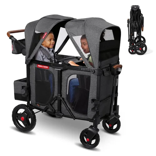 Miniatura 29 de Radio Flyer Voya XT Cochecito Vagón para Bebé – Carrito Rodante de Juego al Aire Libre y Carrito de Playa con Ruedas, Vagón Cochecito Cuádruple