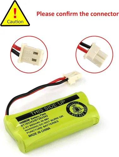 Miniatura 4 de BT183342/BT283342 2.4V 800mAh Ni-MH, compatible con baterías de teléfono inalámbrico AT&T VTech BT166342/BT266342 BT162342/BT262342 CS6709 CS6609