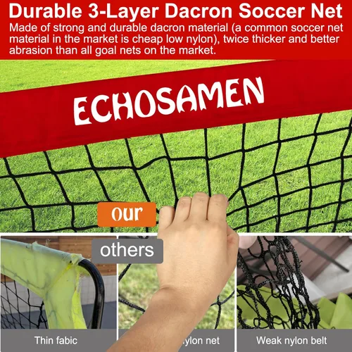 Miniatura 3 de Porterías de fútbol para niños para el patio trasero, juego de 2 porterías de fútbol de 6 x 4 pies para niños con red de fútbol, 10 conos de fútbol