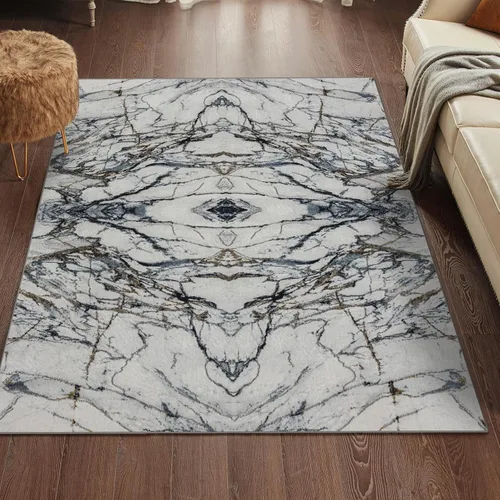 Miniatura 4 de LUXE WEAVERS Alfombra de área azul abstracta con efecto mármol 2x7