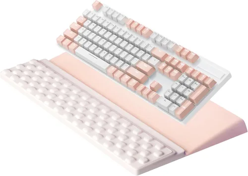 Miniatura 22 de Ospelelf Reposamuñecas para teclado, cómodo soporte ergonómico para teclado para oficina y hogar Rosa