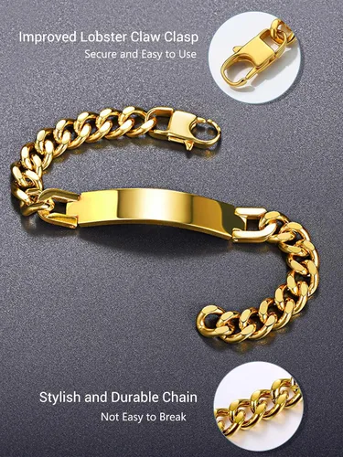 Miniatura 4 de PROSTEEL Pulsera personalizada para hombres y mujeres, con fecha de nombre, con grabado inicial y cita de inicial, pulseras de identificación