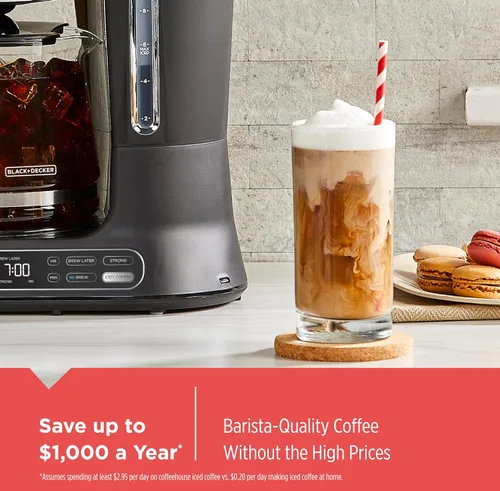 Miniatura 2 de BLACK+DECKER Split Brew - Cafetera digital de 12 tazas, CM0122, café helado o caliente, programable, toque rápido, mantiene el calor de 4 horas