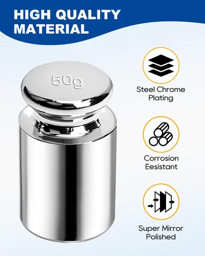 Miniatura 3 de UCEC Pesos de calibración para báscula digital, pesos de 50 g, peso de balance de acero inoxidable de precisión para laboratorio, calibración