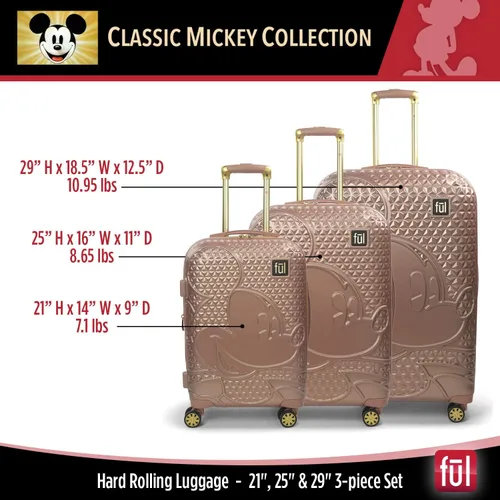 Miniatura 4 de FUL Disney Mickey Mouse - Maleta rígida con ruedas giratorias Oro Rosa Disney Mickey Mouse - Maleta rígida con ruedas giratorias