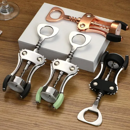 Miniatura 9 de KORCCI Abridor de vino, sacacorchos de ala de aleación de zinc resistente, abrebotellas de cerveza premium, accesorios multifuncionales para vino