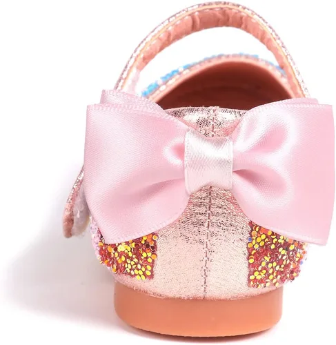 Miniatura 3 de Mowoii Girls Glitter Mary Jane Low Heel Wedding Party Princess Dress Pumps Shoes Shoes for Toddler Kids