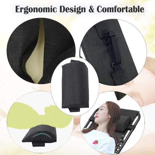 Miniatura 5 de Ostlttyn Almohada para la cabeza para silla de gravedad cero, silla reclinable, cojín grande de gravedad cero con banda elástica ajustable, almohada