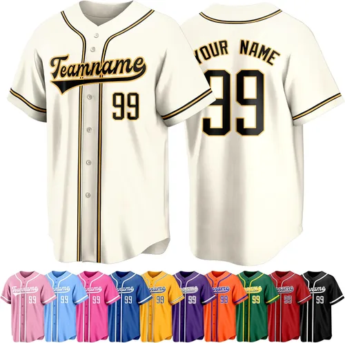 Miniatura 9 de Custom Baseball Jersey Personalized Short Sleeve Team Sport Uniform Baseball Shirt for Men Women Youth Boy