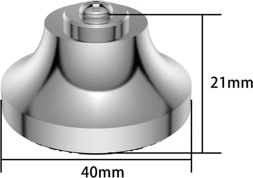 Miniatura 2 de Audiocrast IF4021S - Almohadillas de aislamiento para altavoces de alta fidelidad, 4 unidades, acero inoxidable, 1.575 x 0.827 in, plateado