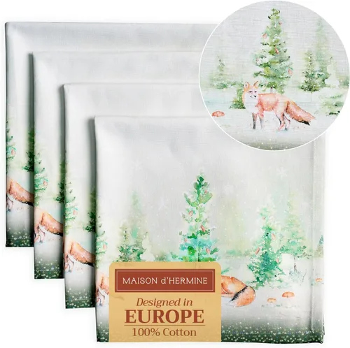 Miniatura 43 de Maison d' Hermine Happy Florals - Juego de 4 servilletas 100% algodón suave y cómodo perfectas para cenas familiares, bodas, fiestas de cóctel, 063