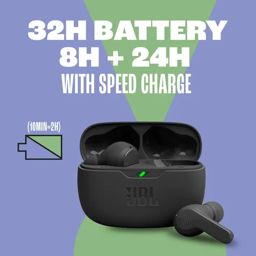 Miniatura 4 de JBL Vibe Beam - Auriculares inalámbricos JBL con sonido de graves profundos, Bluetooth 5.2, resistente al agua y al polvo, llamadas manos libres